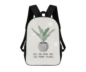 sinyumoney Too Many Plants School Backpack for Girls 17inch Casual Daypack Lightweight Rucksack Boy Girl Backpack for Middle School Students