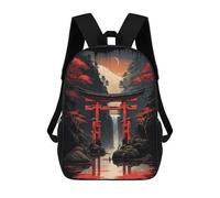 sinyumoney Torii Gate 3 Backpacks Kids School Backpack School Bag 3D Printed School Bag for Boys Elementary And Middle School Students 17inch