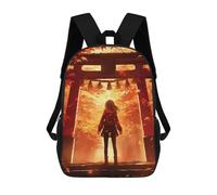 sinyumoney Torii Gate Anime Girl Rucksack Daypacks Business Backpack Water Resistant Bookbag for Men/Women 17inch