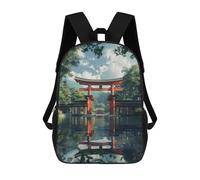 sinyumoney Torii Gate Japanese Backpack School Bag Rucksack Casual Daypacks School Work Travel Bag for Men, Women & Teenage Boys 17inch