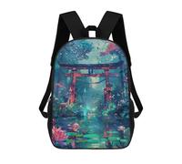 sinyumoney Torii Gate Japanese Rucksacks 3D Printed Children 17inch Backpacks Fashion Casual Daypack Travel Bags Outdoor Casual Daypack for Boy And Girl
