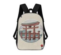 sinyumoney Torii Gate Lake Sakura Backpack School Bag Secondary Causal Travel High School Bags for School/Work/Travel 17inch