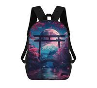 sinyumoney Torii Gate Moonlit Shrine Backpack School Business Durable Laptop Bag for Camping Outdoor Adventures And Daily Travel 17inch