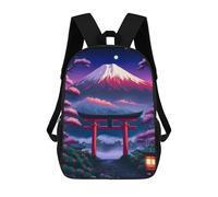 sinyumoney Torii Gate Mt Fuji School Backpack for Girls 17inch Casual Daypack Lightweight Rucksack Boy Girl Backpack for Middle School Students