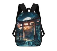 sinyumoney Torii Gate Night Forest School Bag, Kids Backpack for Boys And Teenager, Gifts 3D Printing Daypacks Schoolbag Backpack Bookbag 17inch