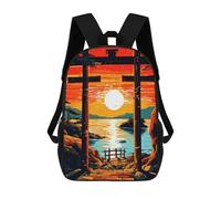 sinyumoney Torii Gate Sunset Pathway School Backpack Rucksack Casual Daypacks School Work Travel Bag for Campus Outdoor Travel Sports 17inch