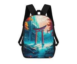 sinyumoney Torii Gates Anime Japanese Daypack Casual Backpacks School Bag For Girls Boys High College Teenagers Rucksack Men Women Travel Laptop Rucksack College Bookbag 17inch