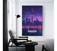 sinyumoney Toronto Canada Skyline at Night Wall Decor Poster Western Farmhouse Poster for Office Bedroom Living Room Decor As A Gift12x18inch(30x45cm)