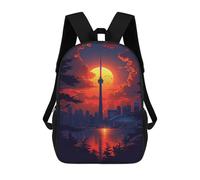 sinyumoney Toronto Skyline Sunset Rucksack Water Resistant Travel Backpack Computer Bag for Teenage Girls Boys Women Men 17inch