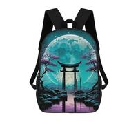 sinyumoney Torri Gate Mystic Moonrise Backpacks Kids Student Schoolbag,3D Printed Backpacks,Elementary And Middle School Students Backpacks for Boys Girls 17inch