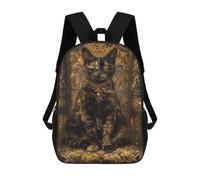 sinyumoney Tortoiseshell Cat Throne Backpacks Kids School Backpack Fashion School Bag 3D Printed School Bag for Boys Elementary And Middle School Students 17inch