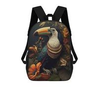 sinyumoney Toucan Backpacks Kids Student Schoolbag 3D Printed Backpacks Elementary And Middle School Students Backpacks for Boys Girls 17inch