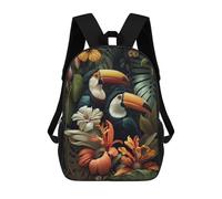 sinyumoney Toucan in Jungle Style Backpacks Kids School Backpack School Bag 3D Printed School Bag for Boys Elementary And Middle School Students 17inch