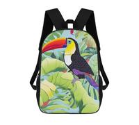 sinyumoney Toucan in The Tropics Kids Backpack, Kids School Bag 3D Printed School Backpacks for Boys And Teenager School Students 17inch