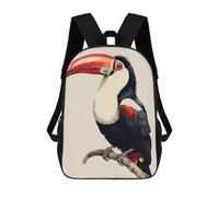 sinyumoney Toucan Japanese Painting Backpack School Bag Large School Backpack for Boys for Teenage Girls Boys Women Men 17inch