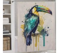 sinyumoney Toucan Keel Billed Anti-Mould Proof Resistant Thicken Durable Polyester Hilarious Bath Curtain for Travel Trailer 69.69x70.87Inch（177x180cm）