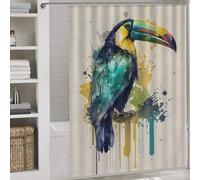 sinyumoney Toucan Keel Billed Shower Curtain Waterproof Mould with Hooks Waterproof Fabric Bathroom Curtains Modern Art for Shower Bath Curtain 64.17x70.87Inch（163x180cm）