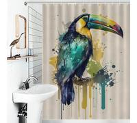 sinyumoney Toucan Keel Billed Shower Curtains Mould Proof Thicken Durable Polyester Modern Polyester Water Repellent for Kids Women Men 53.54x70.87Inch（136x180cm）