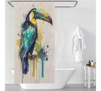 sinyumoney Toucan Keel Billed Shower Curtains Mould Proof with Hooks Waterproof Fabric Modern Polyester Water Repellent for Bathtub Shower Stall 35.43x70.87Inch（90x180cm）