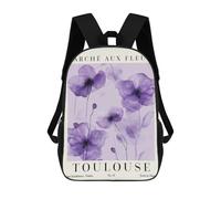 sinyumoney Toulouse Flower Market French Backpack School Computer Rucksack for School/Work/Travel for Girls Boys Teenage 17inch
