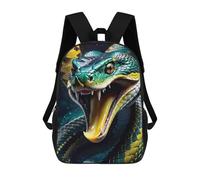 sinyumoney Toxic Poison Snake Children's Backpack, 3D Printed School Backpack, Backpack for Boys Girls, Adjustable School Bag for Primary School 17inch
