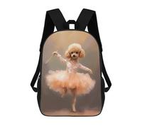 sinyumoney Toy Poodle Ballerina Backpack School Bag Lightweight Airport College Students Back Pack for Teenage Girls Boys Women Men 17inch