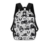 sinyumoney Tractor Adventure Pattern Backpack School Backpack Kids School Bag Large Capacity Kids Backpack for School Rucksack 3D Book Bag Gifts for Kids 17inch