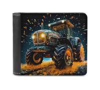 sinyumoney Tractor in Action Power and Precision 3D Print Wallet Holds Bills Credit RFID Blocking Banknote Compartments Purse Youth Guys 11.7cm*9.5cm