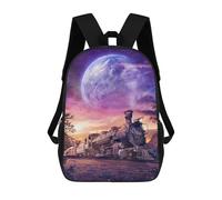 sinyumoney Train Journey Through Fantasy Land School Backpack Daypacks Business Backpack Water Resistant Bookbag - Perfect for Travel, Work And Daily Use 17inch