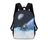 sinyumoney Train Tracks to The Moon Children’s Backpack Girls Boys, 17 Inch Rucksack Bag, Daypack, Primary School, Perfect for Back to Kids