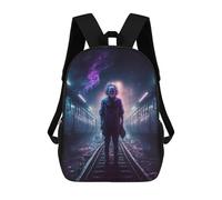 sinyumoney Train Tunnel Phantom Kids Backpacks Children Bag,Anime Bag,Large Capacity Kids Backpack, 3D Printed Children's,Student Schoolbag,Kids Boys Girls School Bag 17inch