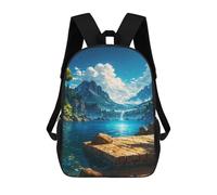 sinyumoney Tranquil Mountain Lake Backpack School Bag School Secondary High School College Backpack Travel for Boys/Girls/Teenagers 17inch