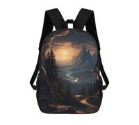 sinyumoney Tranquil View from A Cave Backpack School Bag Backpack For Girls Boys Backpacks Large Capacity Kids Backpack Lightweight School Bags For Kids Students 17inch