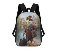 sinyumoney Travel Guide Duck School Backpack 3D Printed School Bags Boys Girls Laptop Backpack for Kids/Students/Adults 17inch