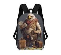 sinyumoney Travel Guide Eagle 3D Printed Kids School Bag Rucksacks Children's School Fashion Casual Back Pack High Capacity Travel Book Bags Backpack for Kids 17inch