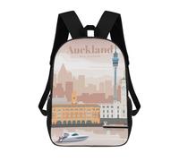 sinyumoney Travel to Auckland 3D Printed School Backpack Casual Children's Backpacks 3D Printed School Bag for Boys Elementary And Middle 17inch
