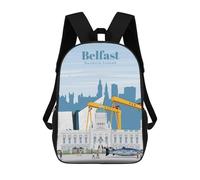 sinyumoney Travel to Belfast School Backpack for Girls Backpack Water Repellent Casual Daypack Lightweight Rucksack Boy Girl School Backpack 17inch