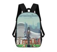 sinyumoney Travel to Birmingham School Backpack for Girls Backpack Water Repellent Casual Daypack Lightweight Rucksack Boy Girl School Backpack 17inch