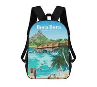 sinyumoney Travel to Bora Bora Backpack School Water Resistant Computer Rucksack for Men/Women 17inch
