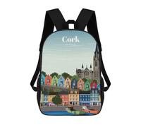 sinyumoney Travel to Cork Children's Backpacks School 3D Printed Bag Bookbag for Kids Travel Rucksacks Boy Girl Book Bags Kids School Bag 17inch