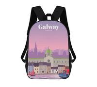 sinyumoney Travel to Galway Backpack 3D Print Kids Bag Elementary Students Daypack Lightweight School Bag for Children Girls Boys Nursery Lunch Pack 17inch