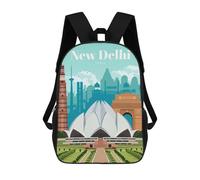 sinyumoney Travel to New Delhi Backpack School Water Resistant Travel Backpack Computer Bag for School/Work/Travel 17inch