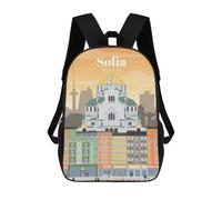 sinyumoney Travel to Sofia Rucksack Lightweight Airport College Students Back Pack for Girls Boys Teenage 17inch