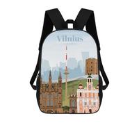 sinyumoney Travel to Vilnius School Bags School Secondary High School College Backpack Travel for Campus Outdoor Travel Sports 17inch