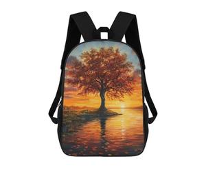 sinyumoney Tree by Sunset at Autumn School Backpack Large Water Resistant Laptop Backpack for Boys/Girls/Teenagers 17inch