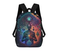 sinyumoney Tree of Life Cosmic Connection School Bag 3D Printed Children's School Backpack Casual Fashion Travel Backpacks for Kids School Students 17inch