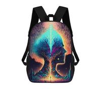 sinyumoney Tree of Life Cosmic Reflection Backpacks, Kids Backpack Student School Bag 3D Printed Travel Backpacks Fashion Accessory Backpack Children Waterproof School Bags 17inch