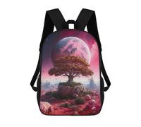 sinyumoney Tree on The Pink Planet Backpacks Children's Backpacks School Bag 3D Printed Children's School Backpack Fashion Travel Backpacks for Kids Elementary Middle School 17inch