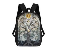 sinyumoney Tree Stained Glass Artwork Backpack School Lightweight Schoolbag Dayback Bookbag College for Men/Women 17inch