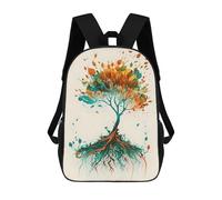 sinyumoney Tree Watercolors 2 Kids School Backpack 3D Printed Backpacks Fashion School Bag Rucksacks for Boys Elementary And Middle School Students 17inch